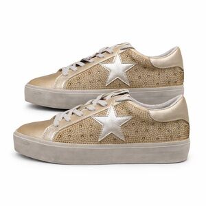 Shu Shop Reba 754 Golden Star Sneakers Size 9 Rhinestones